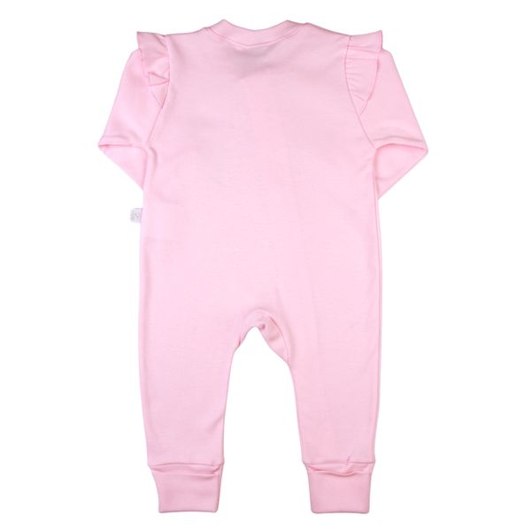 Macacao-Bebe-Menina-Comprido-Suedine-Algodao-Liso-Flores-Aplicadas-Rosa