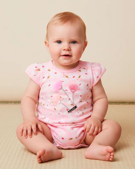 Macacao-Bebe-Menina-Curto-Suedine-Algodao-Estampado-Flores-Aplicadas-Rosa