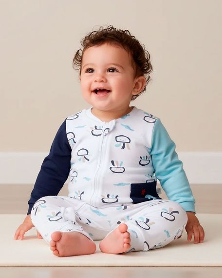 Macacao-Bebe-Menino-Comprido-Suedine-Algodao-Estampado-Polvos-Marinho