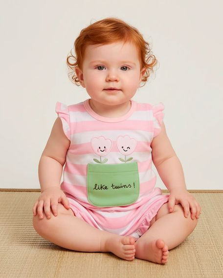 Macacao-Bebe-Menina-Curto-Suedine-Algodao-Listrado-Tulipas