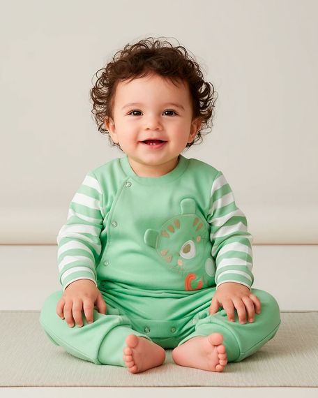 Macacao-Bebe-Menino-Comprido-Suedine-Algodao-Manga-Listrada-Tigrinho-Verde